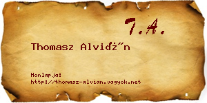 Thomasz Alvián névjegykártya